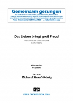 Das Lieben bringt groß Freud (Männerchor)