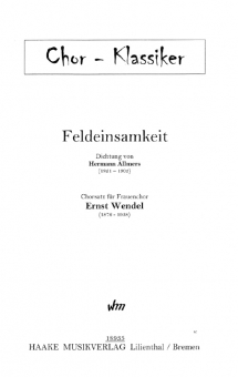 Feldeinsamkeit (Frauenchor)