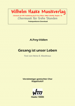 Der Gesang ist unser Leben (gemischter Chor) 